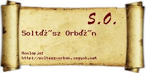 Soltész Orbán névjegykártya